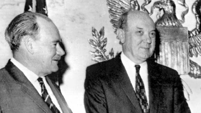 Paul Hasluck, left, with US Secretary of State Dean Rusk. Picture: supplied